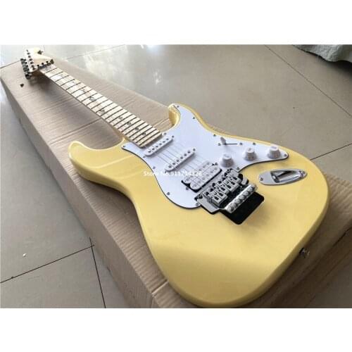 Inheriting classic retro creamy yellow double electric guitar five-pointed star inlaid can be customized free shipping