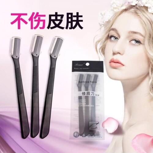 3pcs Eyebrow Trimmer Facial Hair Trimmer Shaping Eyebrow Knife Razor Stainless Steel Blade Eyebrow Remover Makeup Tool T0549