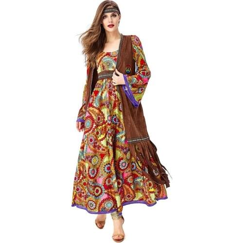 70s Retro Disco Hippie Costume Hippie Costume Character Costume Primitive Tribal Goddess Anime Cosplay