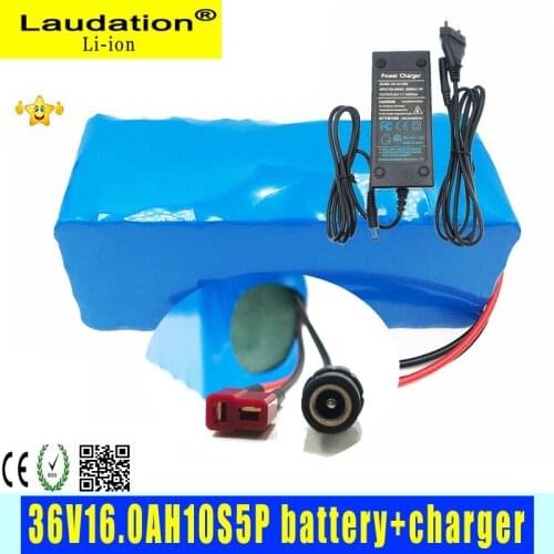 Laudation 36 v Lithium-Battery-Pack 16Ah 36v Electric Bicycle 18650 10S 5P 800W High Power Motorcycle Scooter with BMS Charger