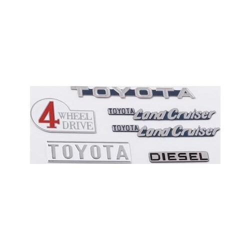 1/10 Tamiya RC8WD TOYOTA Hilux metal badge Land cruiser car shell Emblem logos/stickers Set for LC80 LC70 Cruiser Body TF2