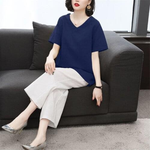 Fashion Casual Women Clothes Summer Autumn Tracksuit 2 Piece Set Short Sleeve Tops+Wide Leg Pants 2021 Sporting Suit Casual