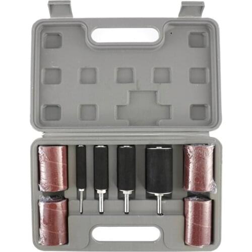 Sanding Machine Kit #80 #120 Grit Sandpaper Sanding Belt Long Short with Spindle Case for Drill Press Rotary Tools Grinding