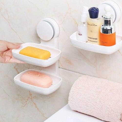 Bathroom Soap Box Sucker Wall Hanging Soap Holder Free Perforated Soap Box Drain Toilet Soap Holder Hanging Soap Box