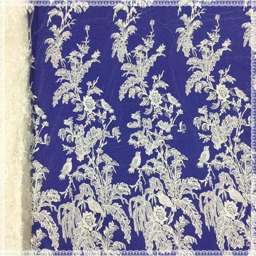 Latest French Nigerian sequin Laces Fabrics embroidery bird Tulle African Laces Fabric Wedding African French Tulle Lace