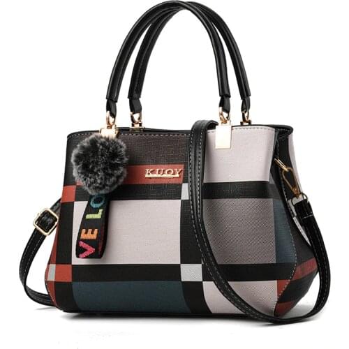 New Bags For Women Casual Plaid Shoulder Bag Fashion Stitching Wild Messenger Brand Female Totes Crossbody Bags Women PU Handbag
