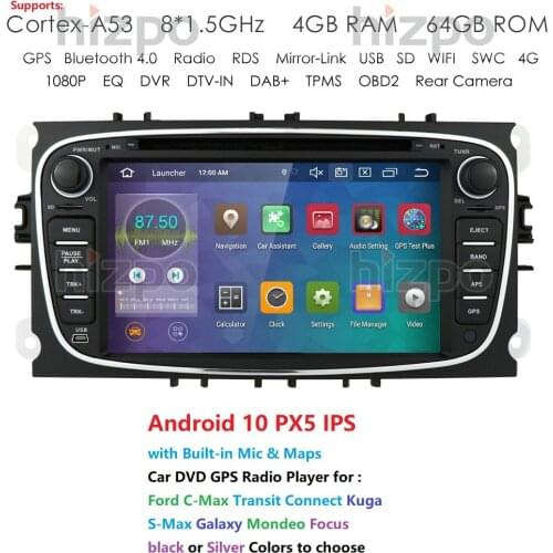 Octa Core 4G + 64G Android 10 Car DVD Radio for FORD Focus S-MAX C-MAX Mondeo Galaxy Kuga Stereo Multimedia Player GPS