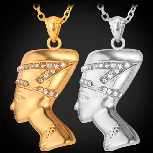 New Vintage Beauty Queen Heads Necklace Pendant Choker Necklace Gold Color Austrian Rhinestone Women Jewelry MGC P707