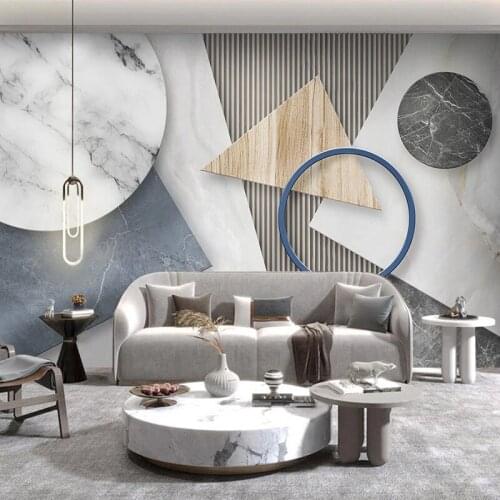 Custom Photo Mural Wallpaper 3D Stereo Geometric Stone Wood Pattern Bedroom Sofa Background Modern Wall Painting Papers Decor