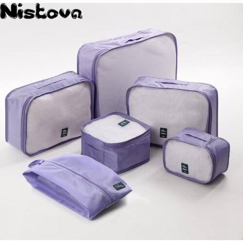 Durable Unisex Travel Bag 6Pcs/set Packing Cubes Set Organizer Luggage Bags Large Capacity Travel Hand Clothing Sorting Organize