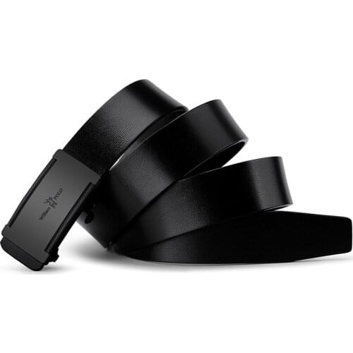 WilliamPolo Titanium Alloy Leather Brand Belt Mens Top Quality Genuine Leather Luxury Mens Belt 18209p