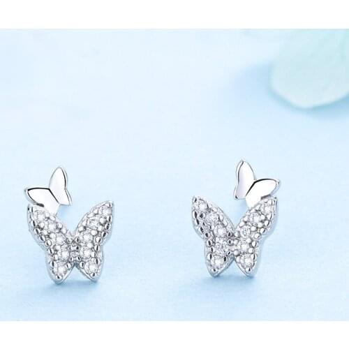 Exquisite Bride Eternal Wedding Engagement CZ Shining Crystal Earring Fashion Charm Women AAA Zirconia Butterfly Earring Jewelry