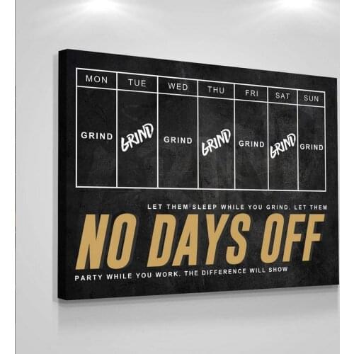 Gym Motivation Words Canvas Painting Inspring Quotes Words Wall Art No Days Off Posters and Prints For Home Design Bodybuilding