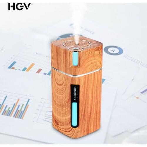 Portable Car Air Humidifier Retro Quiet for Office Home Fine Spray Color LED Lamp Humidificador 300ML USB Aroma Air Diffuser