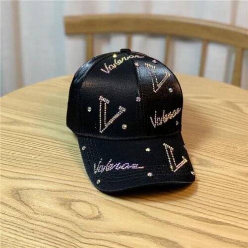 KENSHELLEY Spring And Summer Fashion Casual Diamond Letter V Net Red Cap Cap Sun Shading Baseball Cap