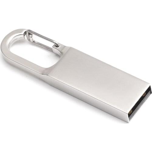 High Speed USB Memory Stick Metal USB 2.0 Flash Drive Pen 8GB/16GB/32GB/64GB/128GB Key Ring U Stick Memory Storage Pendrives