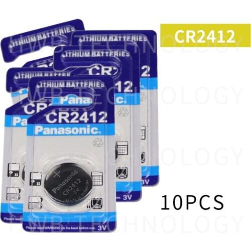 10 PCS 100% Original New For Panasonic CR2412 3V Lithium Coin watch Key Fobs Battery For swatch watch For LEXUS Car Controller