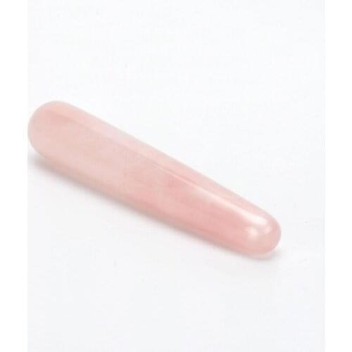 18 cm natural rose quartz crystal massage stick Crystal healing stone massage stick dildo gift for women