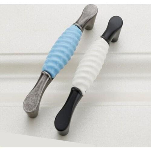 2pcs free shipping ceramic knob 96mm antique bronze porcelain handle 76mm retro furniture handle 32mm round knob