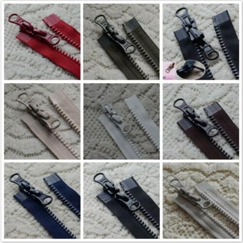 2 Pcs/lot Long Plastic Resin Ykk Zipper Black Coffee Blue Off White Red green Double Open Two-way Fasteners Sewing Accessories