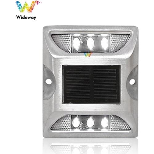 2X Solar Powered LED Road Stud White Road Flashing Light one Pack