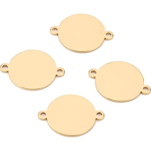 20pcs Hot Stainless Steel Connectors Round Jewelry Connectors Charms for Jewelry Making 12mm/14mm