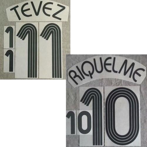 2006 Riquelme Nameset Tevez Printing Customize Any Name Number Printing iron On Transfer Badge
