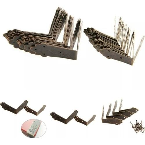 4pcs Brackets Decorative Furniture Decoration Box Corner Furniture Fitting Vintage Luggage Box Corner Protector Flower Corners