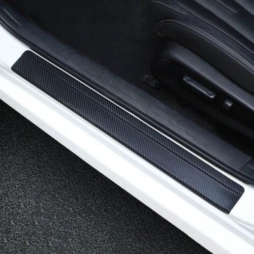 4Pcs/Set Universal Car Styling Sticker 3D Carbon Fiber Door Sill Scuff Plate Guards Door Sills Protector Car Accessories