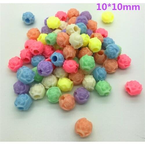 50pcs Flower Mixed Colors Acrylic Perforation Beads DIY Jewelry Making Earrings Necklace Bracelet Accessories #MIx18