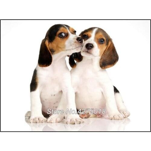 Needlework DIY 5D Diamond Painting Cross Stitch Kits"Hobby Couple Beagl Dog" Full Square mosaic Drill Embroidery Decor YG370