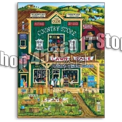 Diamond Mosaic The Old Country Store Full 5D Diy Diamond Painting Americana Diamond Embroidery Home Decoration Cross Stitch Kit