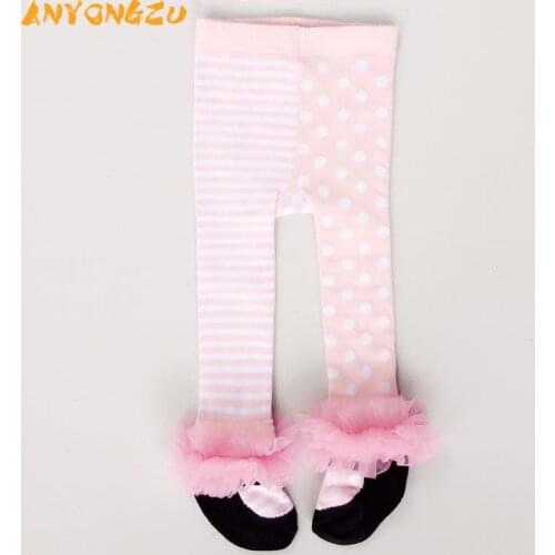 Anyongzu Girls 0-36 m baby for bear baby spot and striped shoes and small girl pantyhose Dancing pantyhose are fashionable