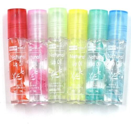 Rollerball Lip Balm Moisturizing Hydrating Lip Care Oil Roll-On Fruity Petal Transparent Slightly Pearly Lip Oil Korean Cosmetic