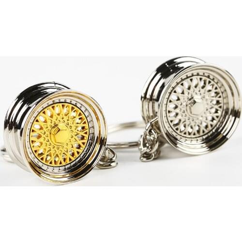 Fashion Design Wheel Rim Hub Tuning Men Women Keychain Keyring Pendent Car Auto Accessories Chrome Key Chain High quality
