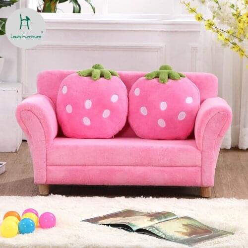 Louis Fashion Childrens Sofa Mini Cartoon Strawberry Baby Room Cartoon Double Chair