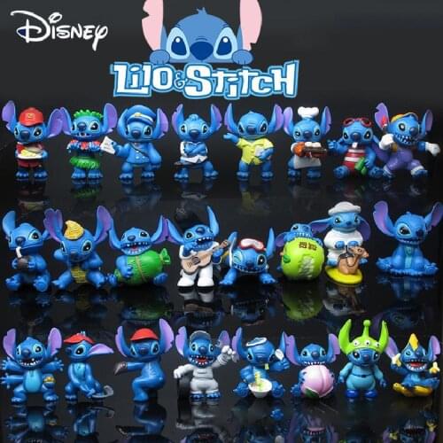 8pcs/set Disney Lilo&Stitch Cartoon Anime Action Figures Plastic Model Toy Collection Car Decoration Doll Christmas Kids Gift