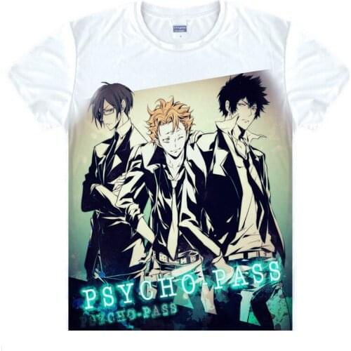 PSYCHO-PASS T-Shirt Nobuchika Ginoza Shirt couple T-shirts Anime characters Kawaii/Cute Quick Drying Casual T-Shirt childrens A