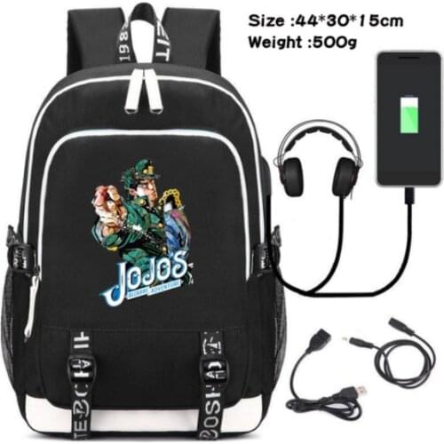 Anime Jojo Bizarre Adventure Backpacks Women Men School Bags Laptop Travel Bags Multifunction Backpack Mochila