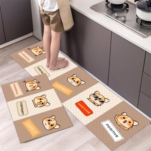 Fashionable Simple Nordic StyleWaterproof Kitchen Floor Mat Household Carpet Long Strip Door Mat Modern Home Decor