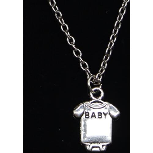 New Fashion Necklace 17x12mm baby onesie coverall cloth Pendants Short Long Women Men Colar Gift Jewelry Choker