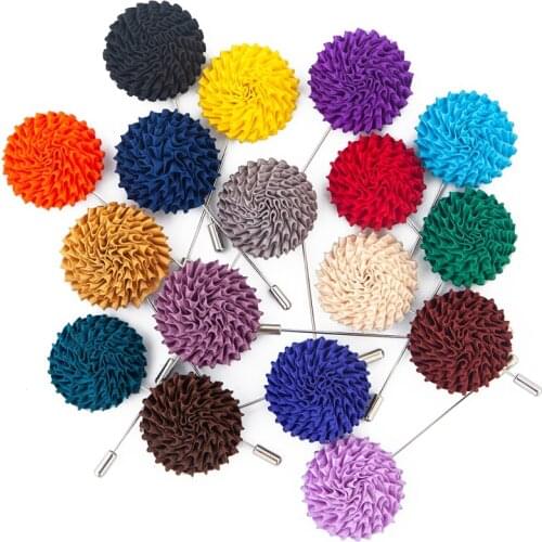 Tailor Smith Designer Solid Flower Shape Lapel Pin Top Fashion Mens Casual Suit Boutonniere Stick Brooches Hademade Accessories