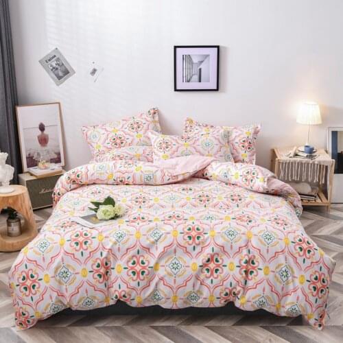 Pink printing duvet cover pillowcase 3pcs 220x240,200x200 quilt cover blanket cover 135x200 ,single double king size bedding set