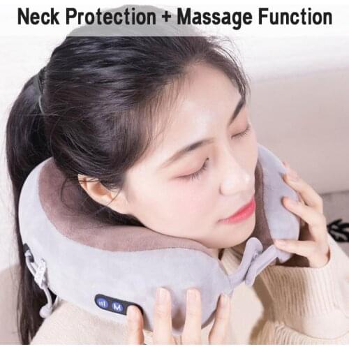 Electric Massage Pillow Multifunctional U-shaped Pillow Shoulder Neck Massager Relaxation Massages Pillows Neck Support Portable