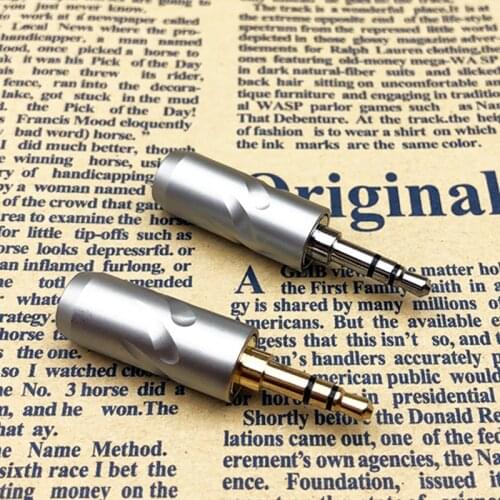 DIYLIVE 4PCS Taiwan custom version 3 pole plated white gold 3.5mm headphone plug repair headphone connector AUX audio cable
