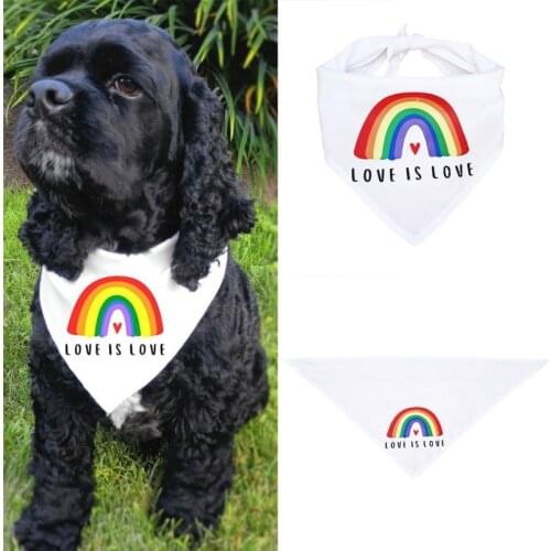 Rainbow Tropical Style Pet Scarf Summer Dog Cotton Washable Triangle Bandanas for Small Dogs Kitten Bandana Bibs Dog Accessories