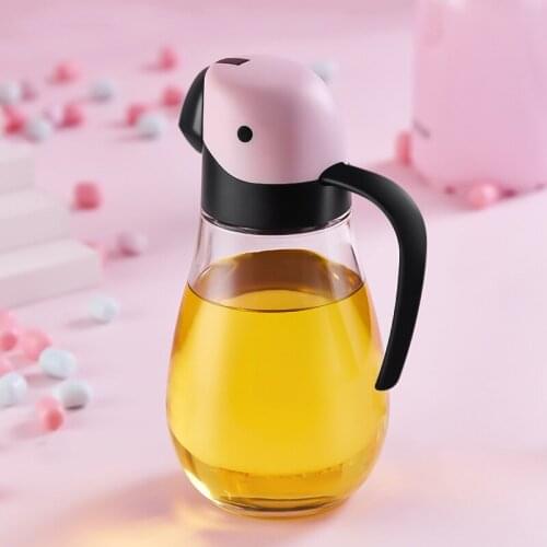 Parrot Automatically Open Lid Oil Bottle Cooking Seasoning Sauce Olive Glass Creative Baking Salad Kitchen Tool Accessorie