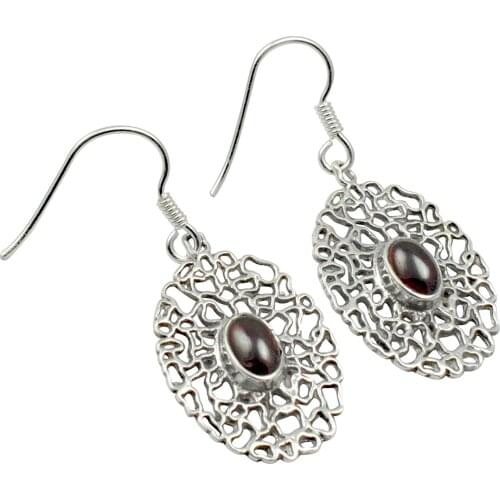 Lovegem Genuine Labradorite EARRINGS 925 Sterling Silver, 39mm, AE2002