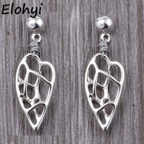 ELOHYI Women Boho Handmade Leather Knot Hollow Alloy Statement Earring Jewelry Wholesale For Girls For Women Gift Free Shipping