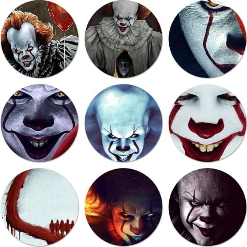 58mm Clown Terror IT Icons Pins Badge Decoration Brooches Metal Badges For Clothes Backpack Decoration